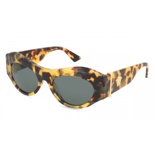 Versace VE4477U Damen-Sonnenbrille Vollrand Eckig Acetat-Gestell, Havanna