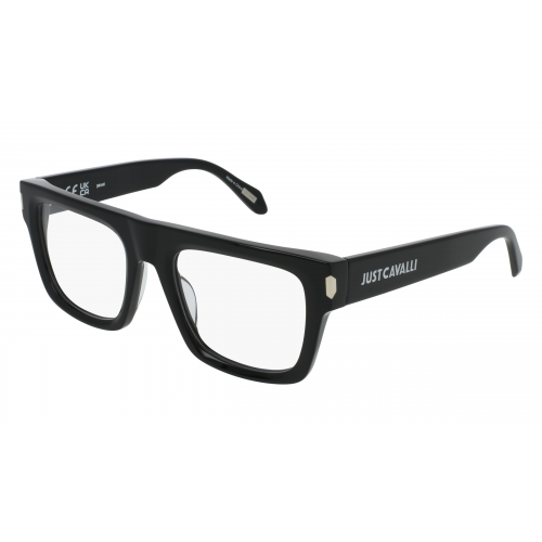 Just Cavalli VJC120 Damen-Brille inkl. Gläser Vollrand Eckig Kunststoff-Gestell 53mm/20mm/140mm, Schwarz