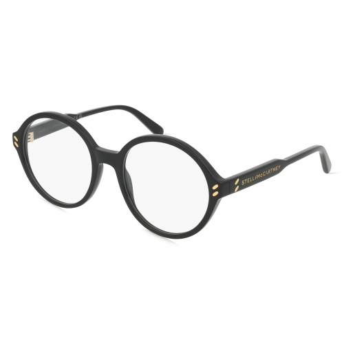 Stella McCartney SC50040I Damen-Brille inkl. Gläser Vollrand Rund Kunststoff-Gestell 53mm/19mm/140mm, Schwarz