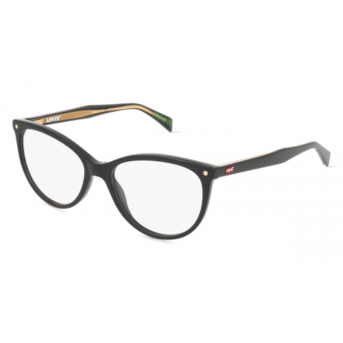 Levi’s 108642 Damen-Brille inkl. Gläser Vollrand Cateye Acetat-Gestell 41mm/16mm/140mm, Schwarz