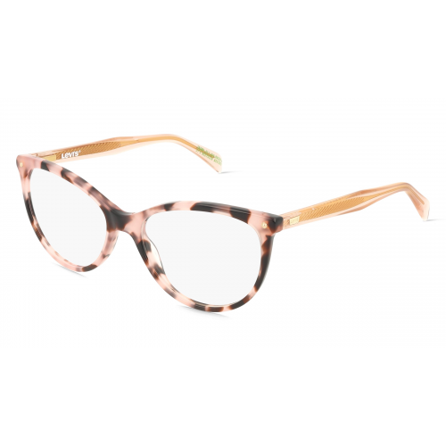 Levi’s 108642 Damen-Brille inkl. Gläser Vollrand Cateye Acetat-Gestell 41mm/16mm/140mm, Pink