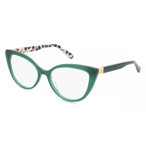 Moschino 101132 Damen-Brille inkl. Gläser Vollrand Cateye Acetat-Gestell 54mm/17mm/140mm, Grün