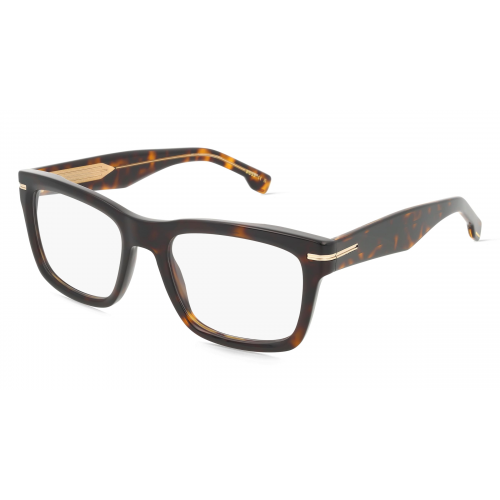 Boss 108915 Herren-Brille inkl. Gläser Vollrand Eckig Acetat-Gestell 40mm/20mm/150mm, Havanna