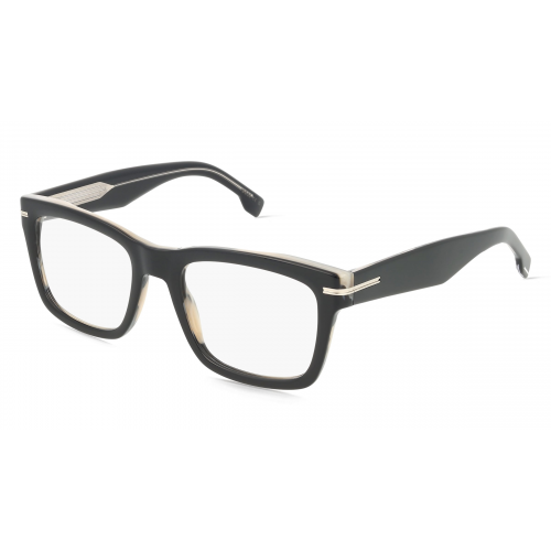 Boss 108915 Herren-Brille inkl. Gläser Vollrand Eckig Acetat-Gestell 40mm/20mm/150mm, Schwarz