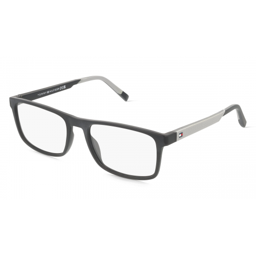 Tommy Hilfiger 108823 Herren-Brille inkl. Gläser Vollrand Eckig Kunststoff-Gestell 39mm/18mm/145mm, Schwarz