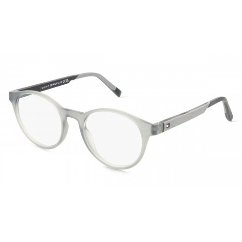 Tommy Hilfiger 108836 Herren-Brille inkl. Gläser Vollrand Panto Kunststoff-Gestell 44mm/19mm/145mm, Grau