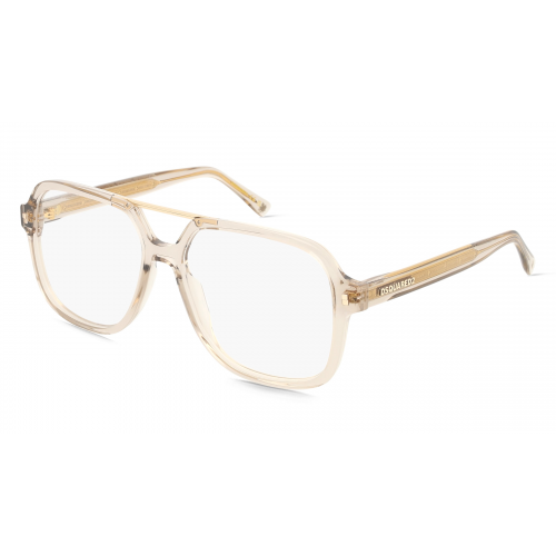 Dsquared2 108861 Herren-Brille inkl. Gläser Vollrand Eckig Acetat-Gestell 50mm/16mm/145mm, Beige