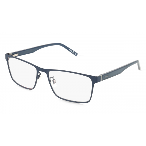 Hugo 108907 Herren-Brille inkl. Gläser Vollrand Eckig Edelstahl-Gestell 38mm/17mm/145mm, Blau