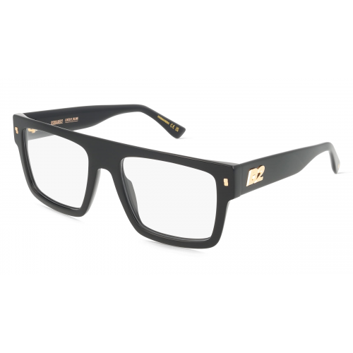 Dsquared2 108864 Herren-Brille inkl. Gläser Vollrand Eckig Acetat-Gestell 43mm/19mm/145mm, Schwarz