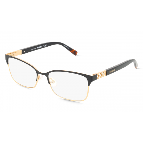 Missoni 108958 Damen-Brille inkl. Gläser Vollrand Eckig Edelstahl-Gestell 36mm/16mm/140mm, Schwarz