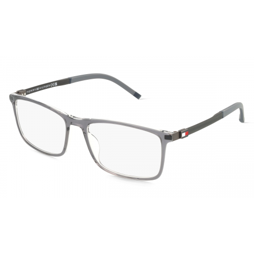 Tommy Hilfiger 108895 Herren-Brille inkl. Gläser Vollrand Eckig Acetat-Gestell 39mm/17mm/145mm, Grau