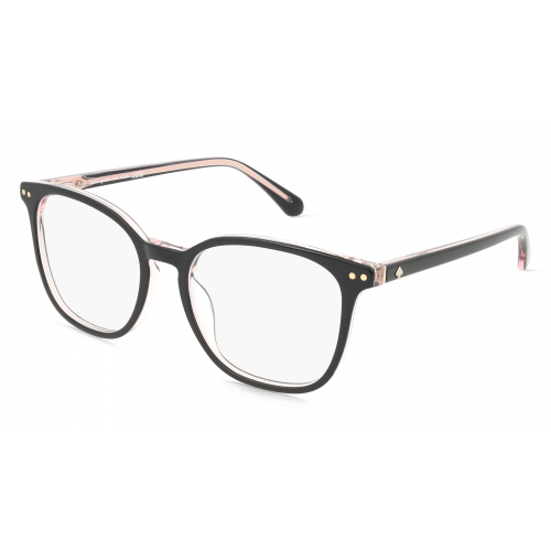 Kate Spade 104802 HERMIONE/G Damen-Brille inkl. Gläser Vollrand Eckig Acetat-Gestell 46mm/18mm/145mm, Schwarz