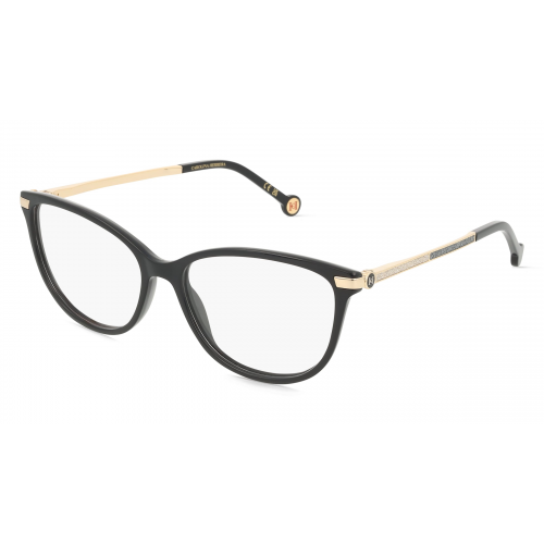 Carolina Herrera 109058 Damen-Brille inkl. Gläser Vollrand Eckig Acetat-Gestell 41mm/15mm/140mm, Schwarz