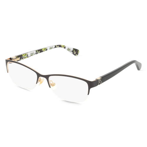 Kate Spade 109035 Damen-Brille inkl. Gläser Halbrand Cateye Edelstahl-Gestell 31mm/16mm/135mm, Schwarz