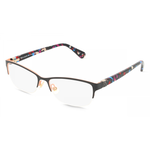 Kate Spade 109035 Damen-Brille inkl. Gläser Halbrand Cateye Edelstahl-Gestell 32mm/16mm/140mm, Schwarz