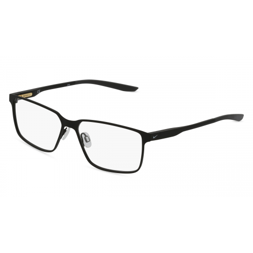 Nike 8048 Herren-Brille inkl. Gläser Vollrand Eckig Metall-Gestell 55mm/14mm/140mm, Schwarz