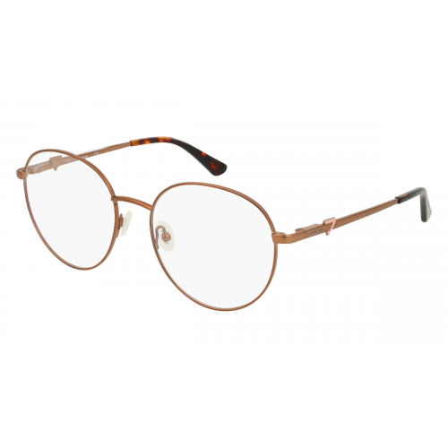 Guess GU2812 Unisex-Brille inkl. Gläser Vollrand Rund Metall-Gestell 55mm/18mm/140mm, Braun