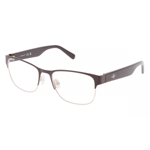 Gant GA50018 Herren-Brille inkl. Gläser Vollrand Eckig Metall-Gestell 54mm/18mm/145mm, Braun