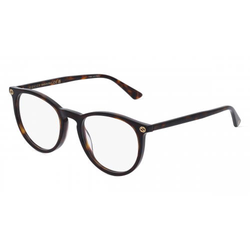 Gucci GG0027O Damen-Brille inkl. Gläser Vollrand Panto Kunststoff-Gestell 50mm/20mm/140mm, Havanna