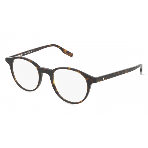 Montblanc MB0154O Herren-Brille inkl. Gläser Vollrand Rund Acetat-Gestell 49mm/20mm/145mm, Havanna