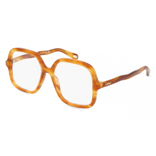 Chloé CH0091O Unisex-Brille inkl. Gläser Vollrand Eckig Acetat-Gestell 54mm/16mm/145mm, Havanna