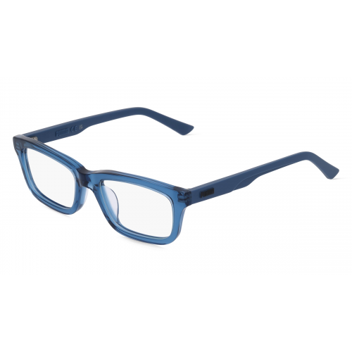 Puma PJ0068O Unisex-Brille inkl. Gläser Vollrand Eckig Kunststoff-Gestell 49mm/17mm/130mm, Blau