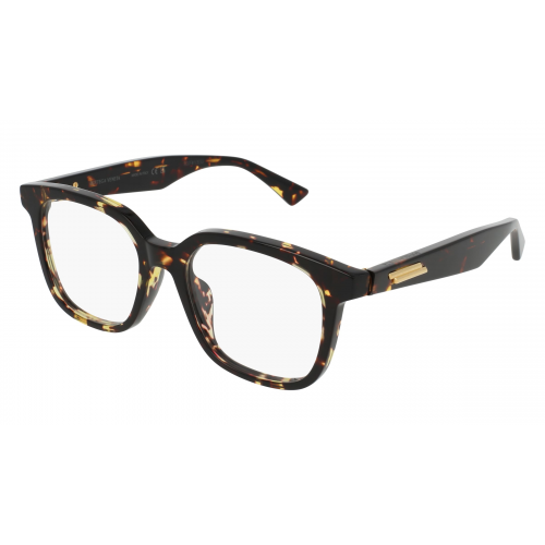 Bottega Veneta BV1334OA Damen-Brille inkl. Gläser Vollrand Eckig Acetat-Gestell 52mm/18mm/145mm, Havanna