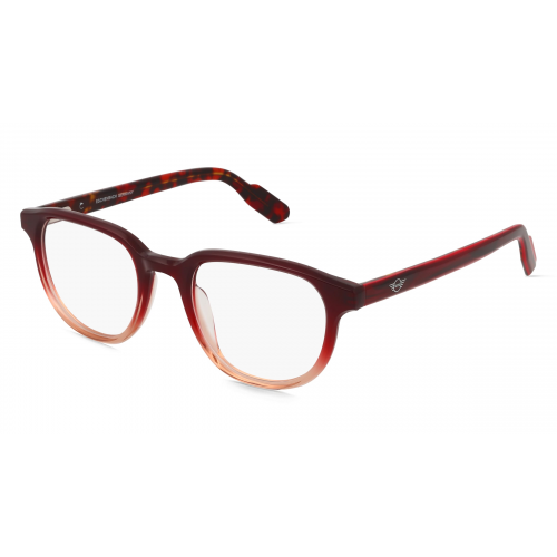 MINI EYEWEAR 743028 Herren-Brille inkl. Gläser Vollrand Panto Kunststoff-Gestell 49mm/21mm/145mm, Rot