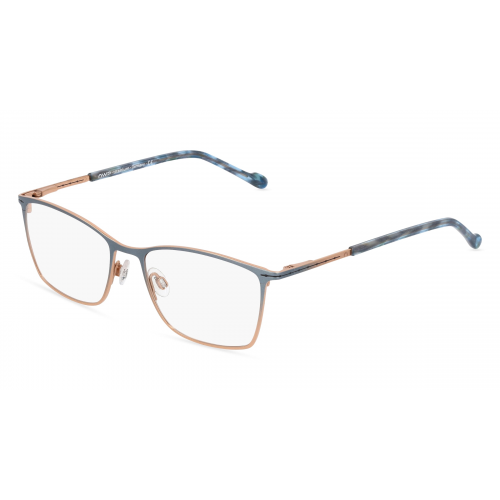 OWP 1767 Damen-Brille inkl. Gläser Vollrand Eckig Titan-Gestell 53mm/17mm/135mm, Grau