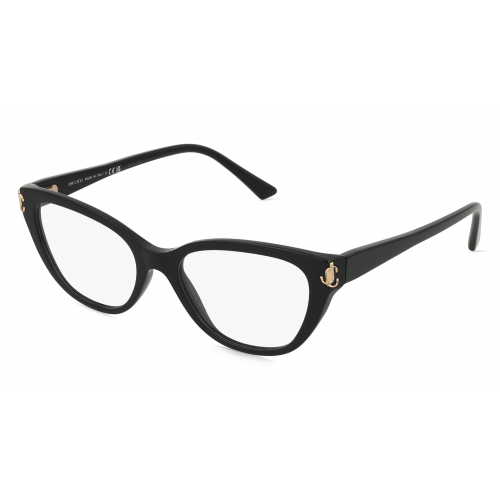 Jimmy Choo 0JC3011 Damen-Brille inkl. Gläser Vollrand Cateye Acetat-Gestell 52mm/17mm/145mm, Schwarz