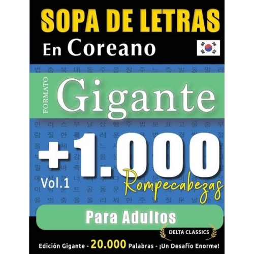 Delta Classics - Sopa De Letras En Coreano Formato Gigante