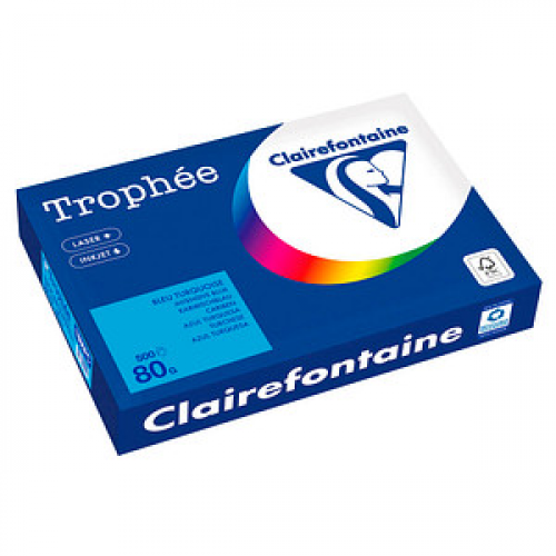 Clairefontaine Kopierpapier Trophée karibischblau DIN A3 80 g/qm 500 Blatt