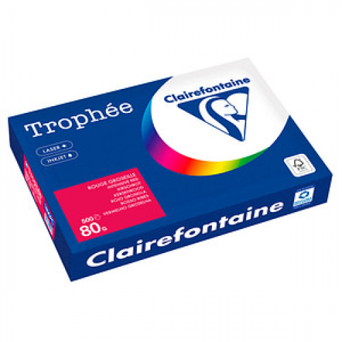 Clairefontaine Kopierpapier Trophée kirschrot DIN A3 80 g/qm 500 Blatt