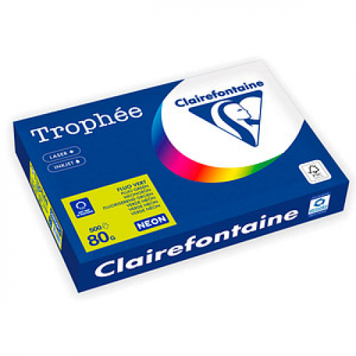 Clairefontaine Kopierpapier Trophée neongrün DIN A3 80 g/qm 500 Blatt