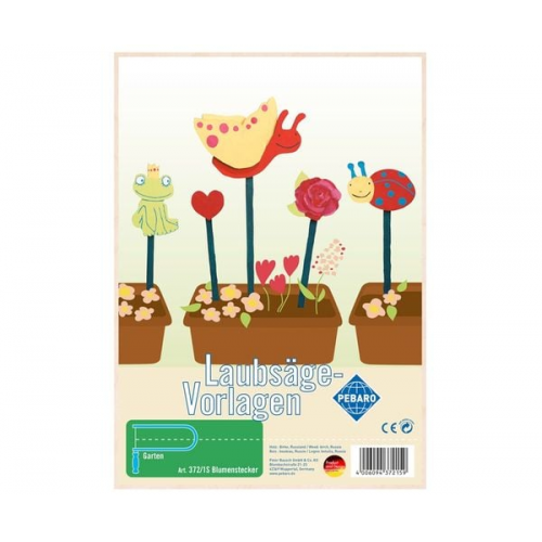 Pebaro - Laubsägevorlage DINA 4, 1 Platte, Blumenstecker