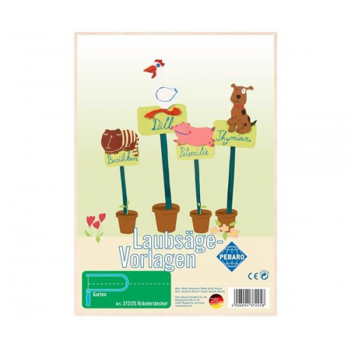 Pebaro - Laubsägevorlage DIN A4, 1 Platte, Kräuterstecker