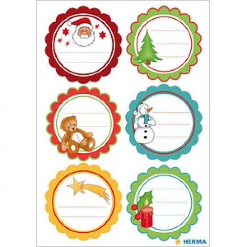 HERMA Aufkleber 15258 Geschenksticker Weihnachtsgrüße, 12 Etiketten
