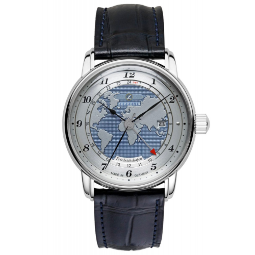 Zeppelin 8596-3 Herren-Armbanduhr Automatik GMT Friedrichshafen Blau