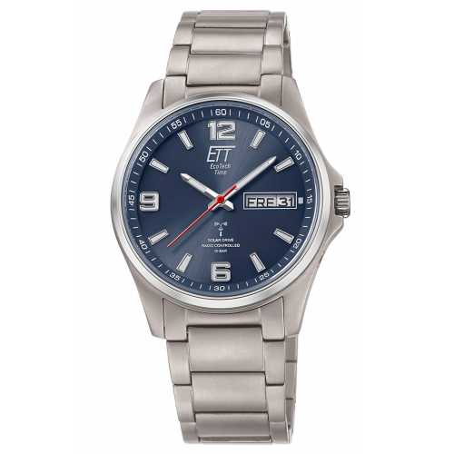 ETT Eco Tech Time EGT-11602-31M Funk-Solar Herrenuhr Everest Gents Titan/Blau