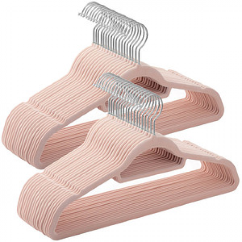 SONGMICS Kleiderbügel rosa, 50 St.