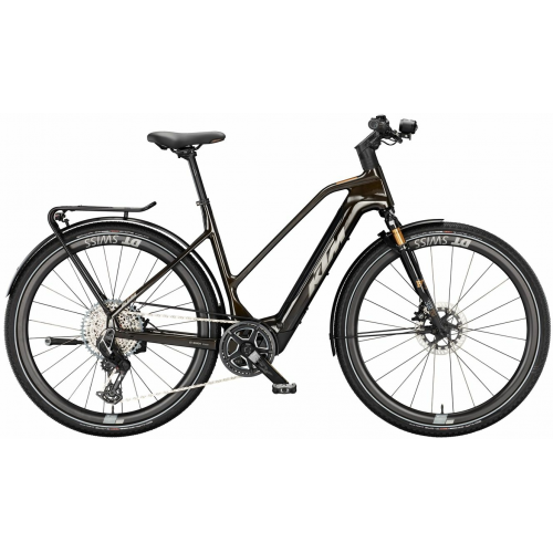 KTM MACINA SPORT SX PRIME, 12 Gang Kettenschaltung, Damenfahrrad, Trapez, Modell 2024, 28 Zoll 51 cm transparent gold (grey+gold)