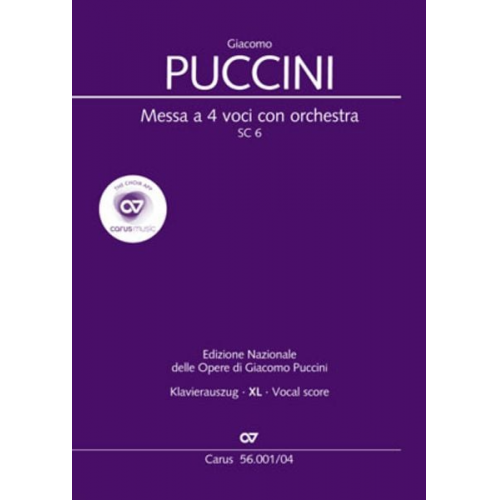 Giacomo Puccini - Messa a 4 voci con orchestra (Klavierauszug XL)