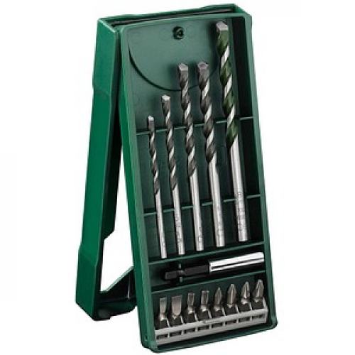 AKTION: BOSCH Mini-X-Line Universalbohrer, (L = 25 mm) PH1; PZ2; S0,5 x 4; S1,0 x 6; T20; T25, Ø 3/4/5/6/8 mm, 14-teilig mit Prämie nach Registrierung