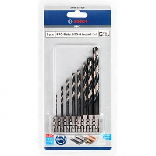 BOSCH PRO Metal HSS-G Impact Metallbohrer-Set, 8-teilig