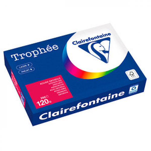 Clairefontaine Kopierpapier Trophée kirschrot DIN A4 120 qm 250 Blatt