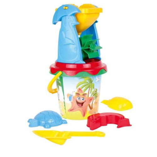 Bino 83204 - Sand Spielzeug Set mit Mühle, Formen, Eimer