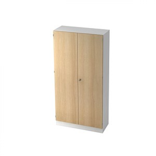 HAMMERBACHER Aktenschrank 6910, V6910/W/E/SG weiß, eiche 4 Fachböden 100,0 x 42,0 x 200,4 cm