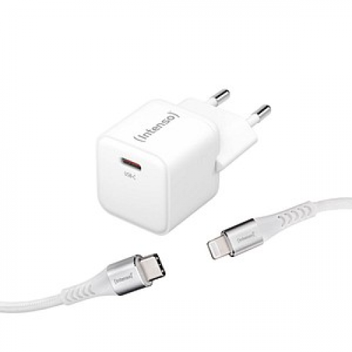 Intenso W30C + C315L Lightning-Kabel GaN-Ladeadapter weiß, 30 Watt