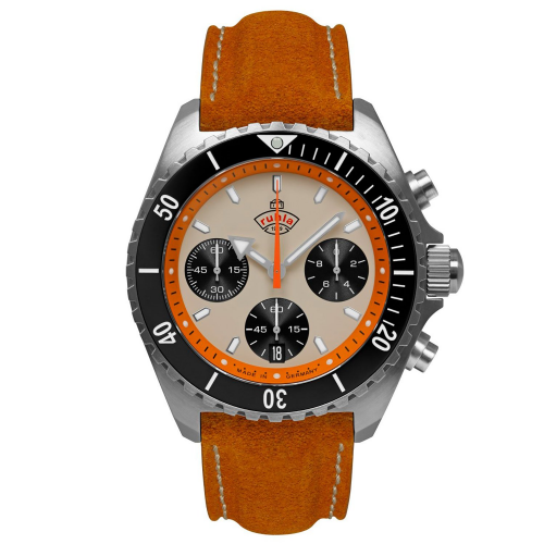 Ruhla 4970-1 Herrenuhr Chronograph Glasbach Cup Orange