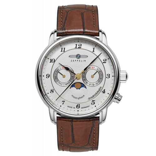 Zeppelin 8536-1 Herrenarmbanduhr Friedrichshafen Mondphase Braun